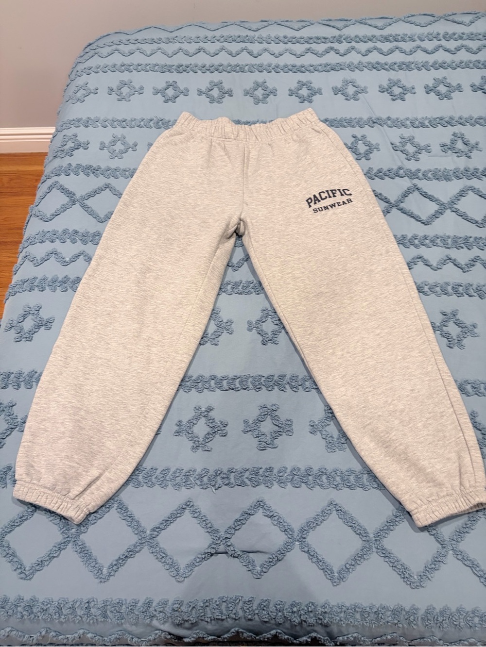 PacSun Pacific Sunwear Gray Logo Fleece Sweatpants Joggers Size M